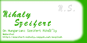 mihaly szeifert business card